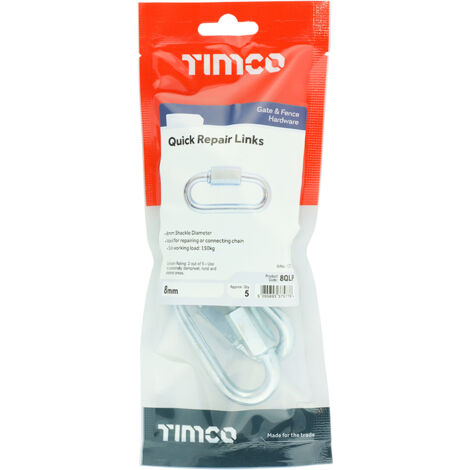 TIMCO Quick Repair Chain Links Silver - 8mm