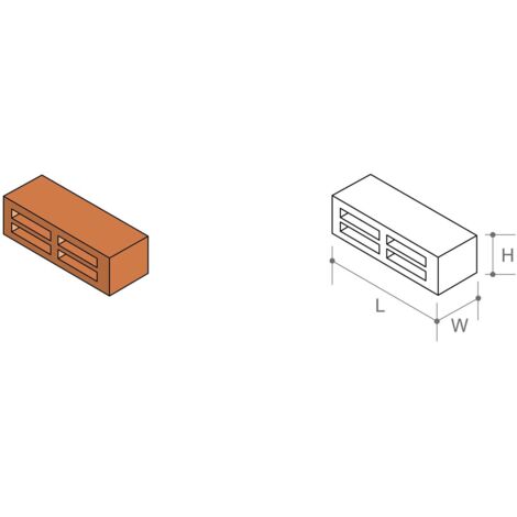 Timloc Airbrick Plastic Terracotta - 215 x 69 x 60mm