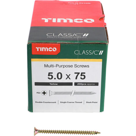 TIMCO Classic Multi-Purpose Countersunk Gold Woodscrews - 5.0 x 75