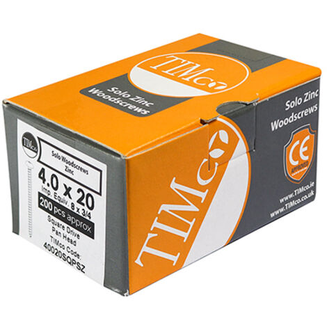 TIMCO Solo Pan Head Silver Woodscrews - 4.0 x 20