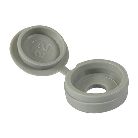 TIMCO Hinged Screw Caps Large Light Grey - To fit 5.0 to 6.0 Screw (1/2)