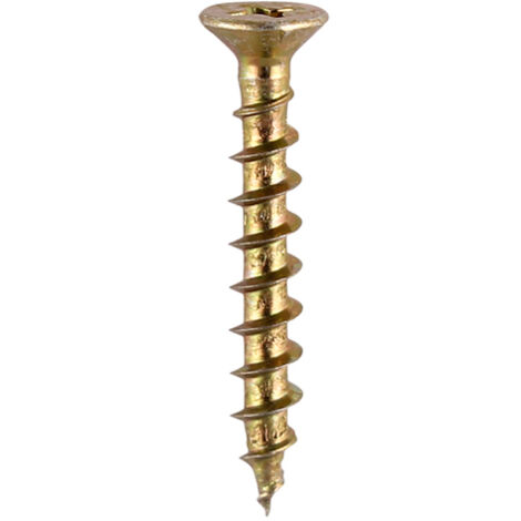 TIMCO Window Fabrication Screws Countersunk with Ribs PH Single Thread Gimlet Point Yellow - 4.3 x 30 (1/2)