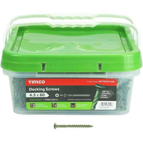 TIMCO Decking Screws Countersunk Exterior Green - 4.5 x 60