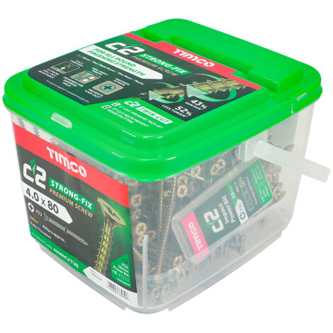 TIMCO C2 Strong-Fix Multi-Purpose Premium Countersunk Gold Woodscrews - 4.0 x 80