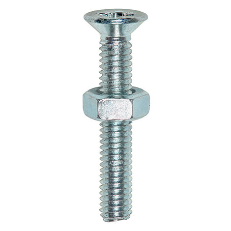 TIMCO Machine Countersunk Screws & Hex Nut Silver - M5 x 25