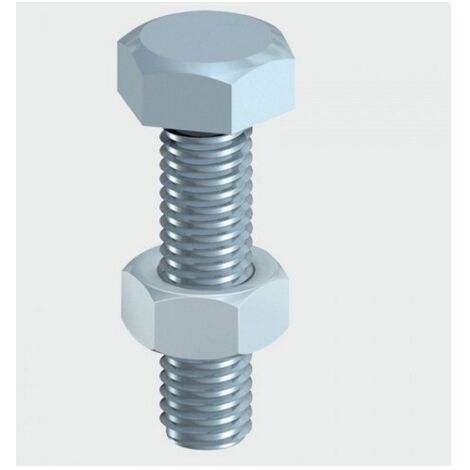 TIMCO Set Screws DIN933 Grade 8.8 & Hex Nut DIN934 Silver - M8 x 70 (1/2)