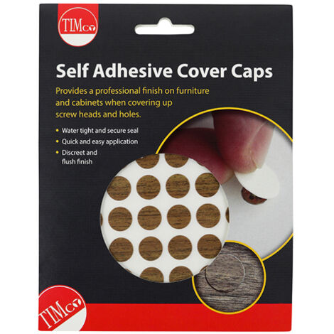 TIMCO Self-Adhesive Screw Cover Caps Dijon Walnut - 13mm (1/2)