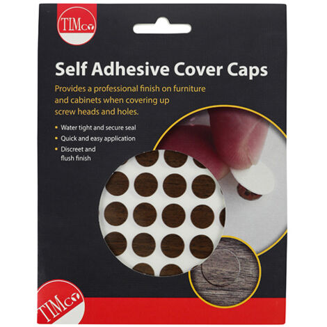 TIMCO Self-Adhesive Screw Cover Caps Mahogany - 13mm (1/2)