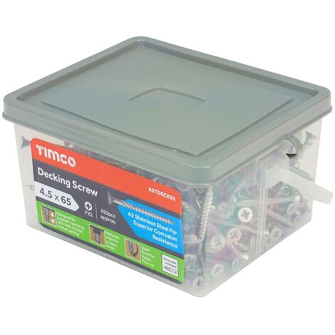 TIMco 4.5 x 65mm Classic Stainless Steel Decking Screws Tub Qty 250