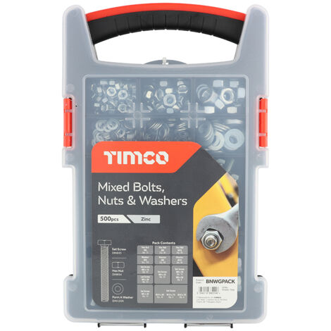 TIMCO Bolts, Nuts and Washers Mixed Grab Pack - 500pcs