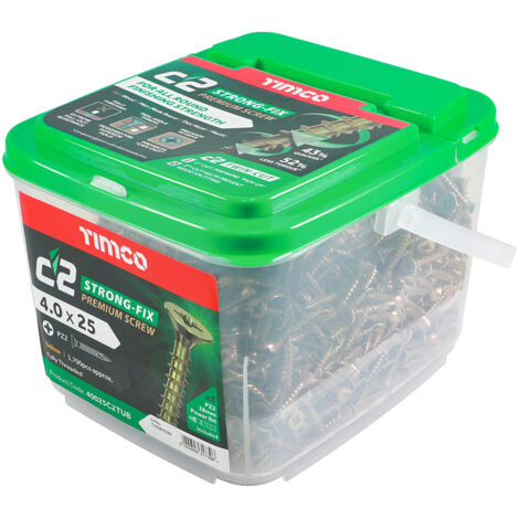 TIMCO C2 Strong-Fix Multi-Purpose Premium Countersunk Gold Woodscrews - 4.0 x 25