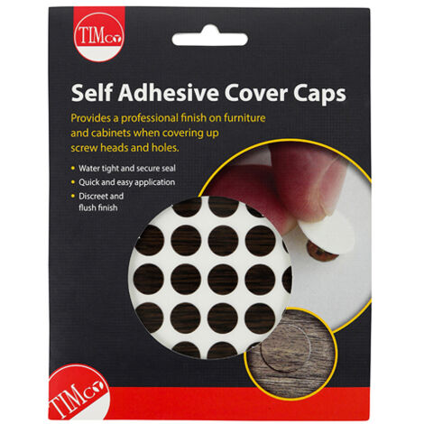 TIMCO Self-Adhesive Screw Cover Caps African Hardwood - 13mm (1/2)