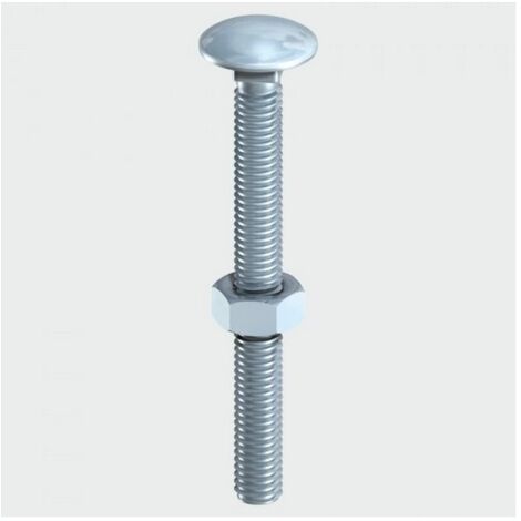 TIMCO Carriage Bolts DIN603 & Hex Full Nut DIN934 Silver - M12 x 50 (1/2)