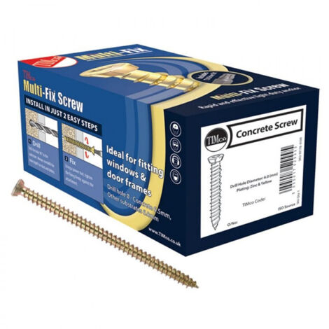 TIMCO Concrete Screws Flat Countersunk Gold - 7.5 x 80 (1/4)