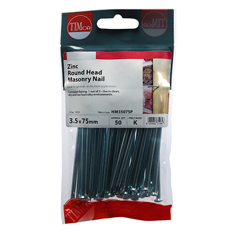 TIMCO Masonry Nails Zinc - 3.5 x 75