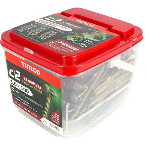 TIMCO C2 Clamp-Fix Multi-Purpose Premium Countersunk Gold Woodscrews - 5.0 x 100 (1/3)