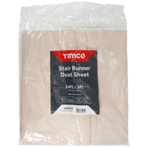 TIMCO Cotton Twill Stair Runner Dust Sheet  - 24ft x 3ft