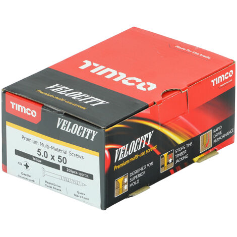 TIMCO Velocity Premium Multi-Use Countersunk Gold Woodscrews - 5.0 x 50