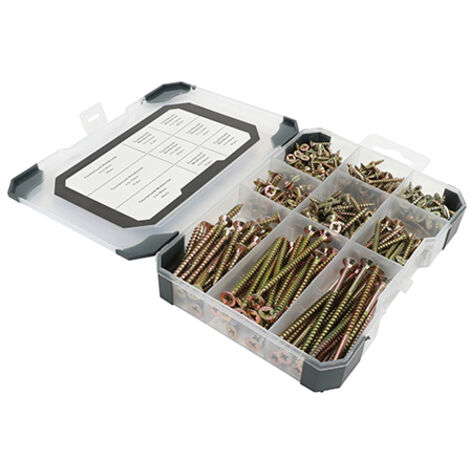 TIMCO Countersunk Gold Woodscrews Mixed Tray - 340pcs