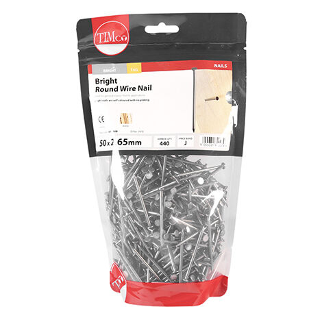TIMCO Round Wire Nails Bright - 50 x 2.65