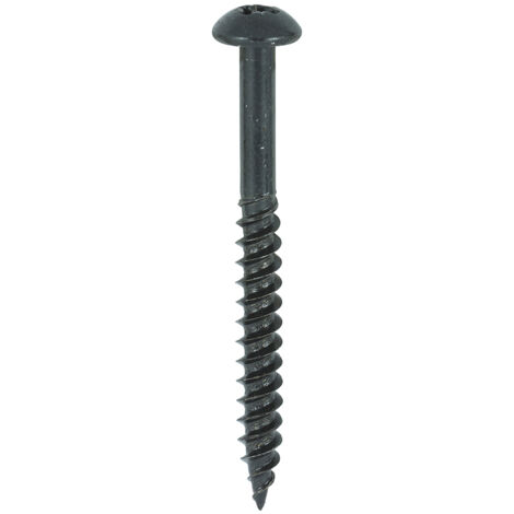 TIMCO Twin-Threaded Round Head Black Woodscrews - 10 x 2