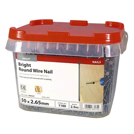 TIMCO Round Wire Nails Bright - 50 x 2.65
