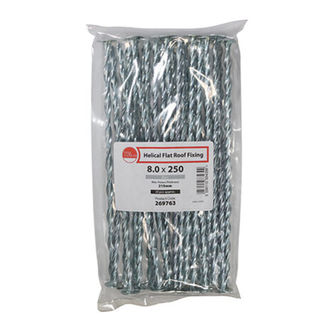 TIMCO Helical Flat Roof Fixing Silver - 8.0 x 250