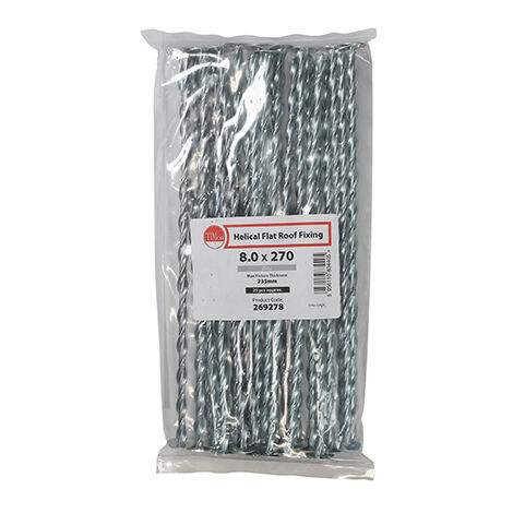 TIMCO Helical Flat Roof Fixing Silver - 8.0 x 270