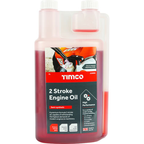 TIMCO 2 Stroke Engine Oil, Premium Mixing Oil in Metered Measured Dosage Bottle - 1L