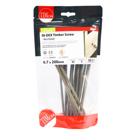 TIMCO Timber Screws Hex Flange Head Exterior Green - 6.7 x 200