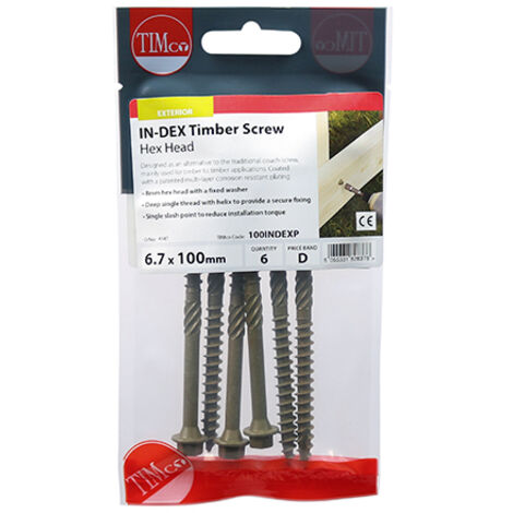 TIMCO Timber Screws Hex Flange Head Exterior Green - 6.7 x 100