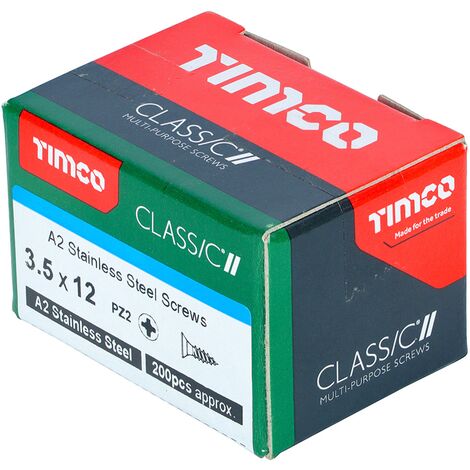 Timco - Classic Multi-Purpose Screws - PZ - Double Countersunk - Exterior - Black Organic (Size 3.5 x 16 - 200 Pieces)
