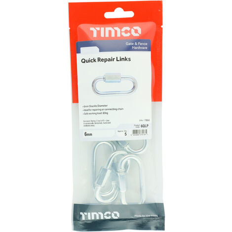 TIMCO Quick Repair Chain Links Silver - 6mm
