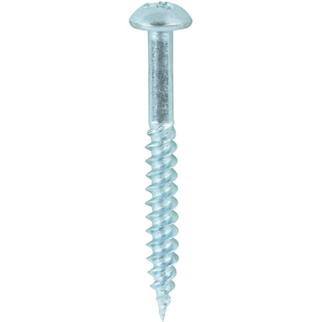 TIMCO Twin-Threaded Round Head Silver Woodscrews - 8 x 11/2