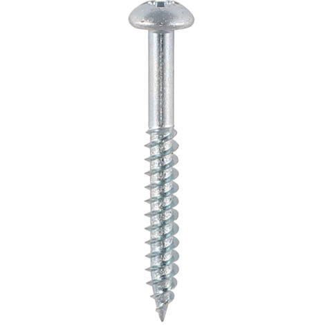 TIMCO Twin-Threaded Round Head Silver Woodscrews - 6 x 11/4