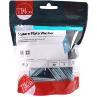 TIMCO Square Plate Washers Silver - M10 x 50 x 50 x 3