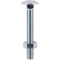 TIMCO Carriage Bolts DIN603 & Hex Full Nuts DIN934 Silver - M8 x 20