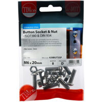 TIMCO Button Socket Screws ISO7380 A2 Stainless Steel - M6 x 20