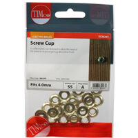 TIMCO Screw Cups Electro Brass - To fit 8 Gauge Screws