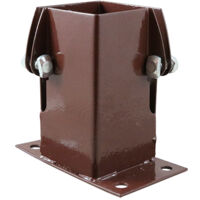 TIMCO Flush Fit Bolt Down Post Support Shoe Bolt Secure Oxide Red - 100mm