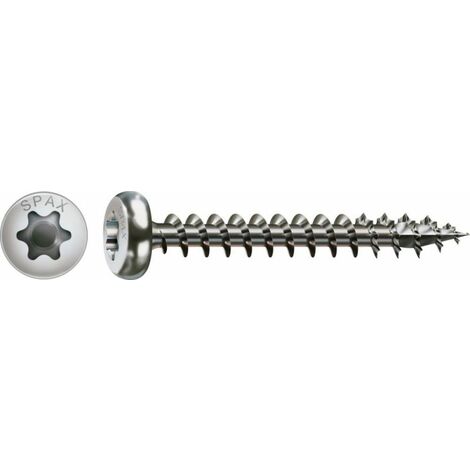 Tornillo SPAX de acero inoxidable, 5 x 40 mm, 200 piezas, rosca completa, cabeza semiredonda, T-STAR plus T20, 4CUT - 0207000500403