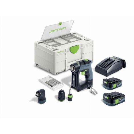 Taladro atornillador a batería CXS 12 2,5 - FESTOOL - con 2 baterías 10,8v 2,5Ah - cargador - accesorios - systainer - 576865 (1/9)