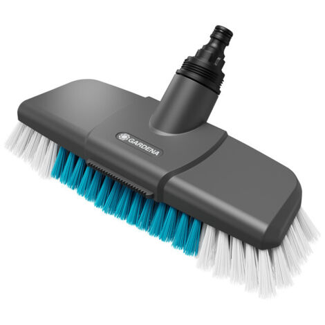 GARDENA Cepillo de limpieza del hogar cerdas duras CleanSystem,  Cerdas de diferentes tamaños para una limpieza a fondo incluidos juntas y huecos, con rascador para eliminar la suciedad persistente, i