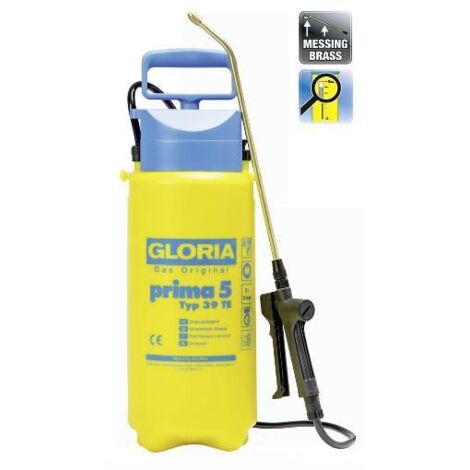 GLORIA - Prima 5 - Pulverizador a presión de 5L con lanza y boquilla de latón