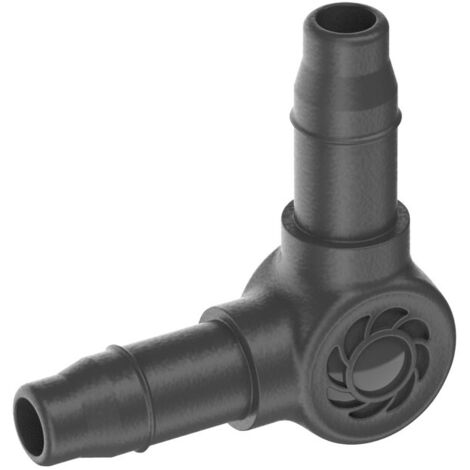 GARDENA Codo para cambio exacto de dirección del tubo de distribución 4,6 mm (3/16") del sistema de riego por goteo de fácil instalación, blister de 10 unidades (13212-20) (1/5)