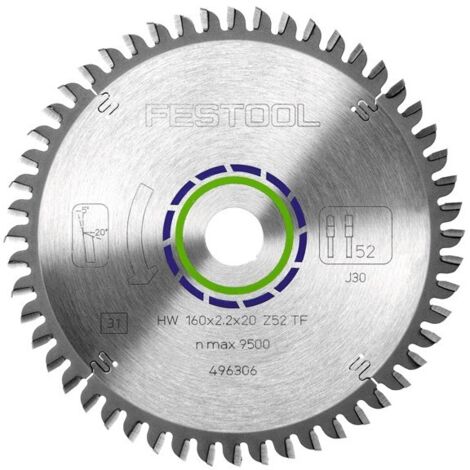 496306 Festool Hoja de sierra ALUMINIUM/PLASTICS HW 160x2,2x20 TF52