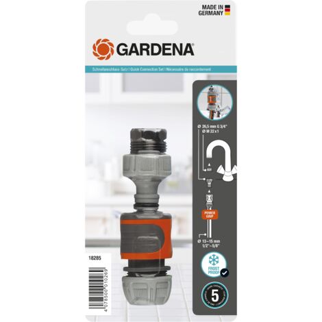 GARDENA Kit de conexión triple para grifos de cocina y mangueras Ø int. 13mm - 15 mm (18285-20) (1/2)