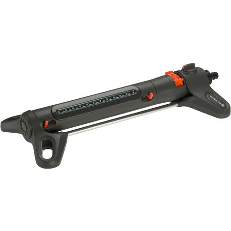 GARDENA Aspersor de riego Oscilante Aquazoom S para superficies de riego de 150 m2, alcance 15 m y ancho de aspersión de 10 m (18710-20)