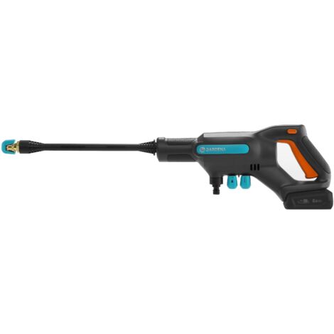 GARDENA Hidrolimpiadora de alta presión batería AquaClean 24/18V POWER FOR ALL cargador y batería incluidos, 3 niveles de limpieza, boquillas para todo tipo de trabajos, presión máx. 24 bar (14800-20)