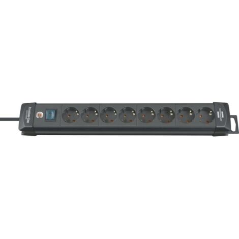 Brennenstuhl Premium-Line regleta de enchufes con 8 tomas de corriente (cable de 3 m, con interruptor, Made in Germany)-1951180100
